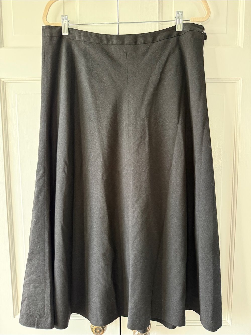 Jones New York Collection Classic linen Black A-Line Women's Maxi Skirt 14